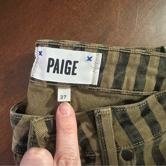 PAIGE Brown and Black Striped Ankle Pants - Picture 3 of 6